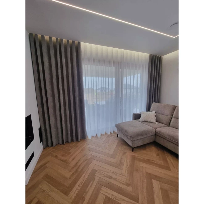 Firana do salonu, sypialni - DELINE ze strukturą - na wymiar